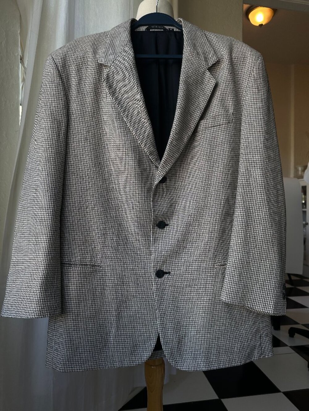 I.N.C. International Concepts Men’s Linen Cotton Houndstooth Blazer M